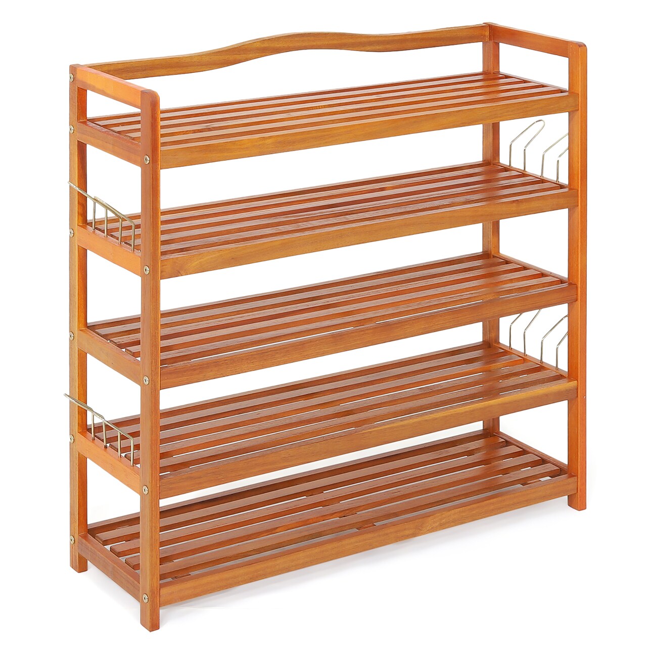 Costway 5-Tier Wood Shoe Rack Freestanding Large Shoe Storage Organizer Heavy-duty